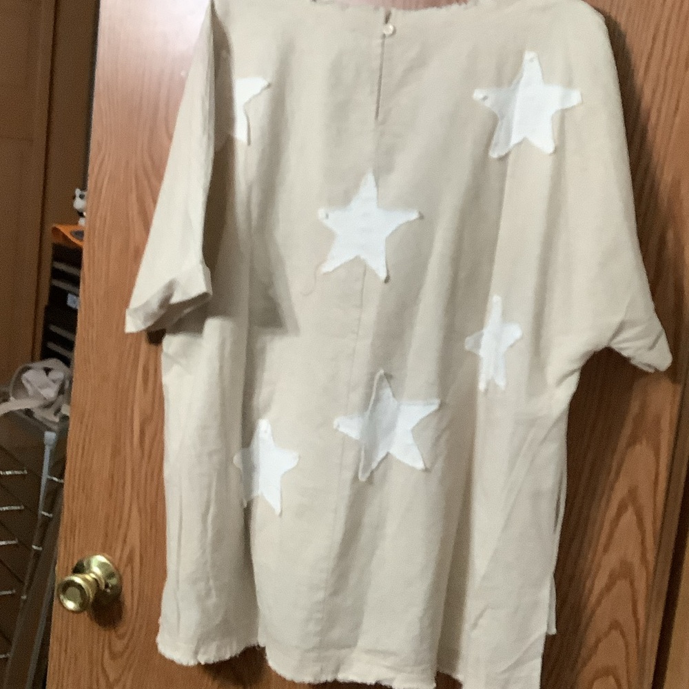 Beige Wide-Leg Pants and top with Distressed Detail a set - Picture 8 of 9